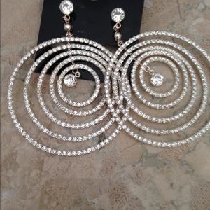 Bling circle earrings