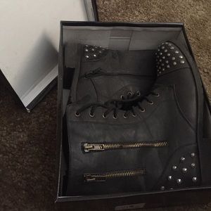 Studded combat boots