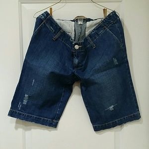 Maternity jean knee shorts