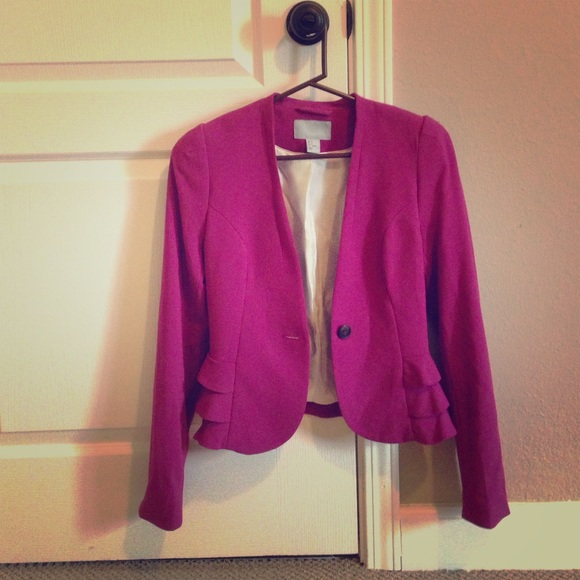H&M Pink Blazer with Ruffles