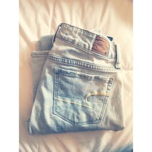 American Eagle acid wash distressed skinny jeans