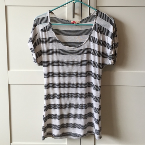 Black and white striped top