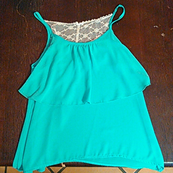 Blue spaghetti strap tank