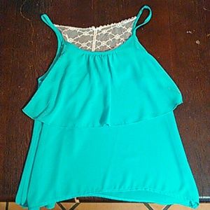 Blue spaghetti strap tank