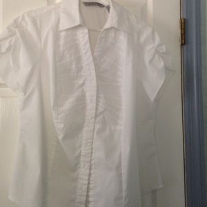 White sleeveless cotton blouse