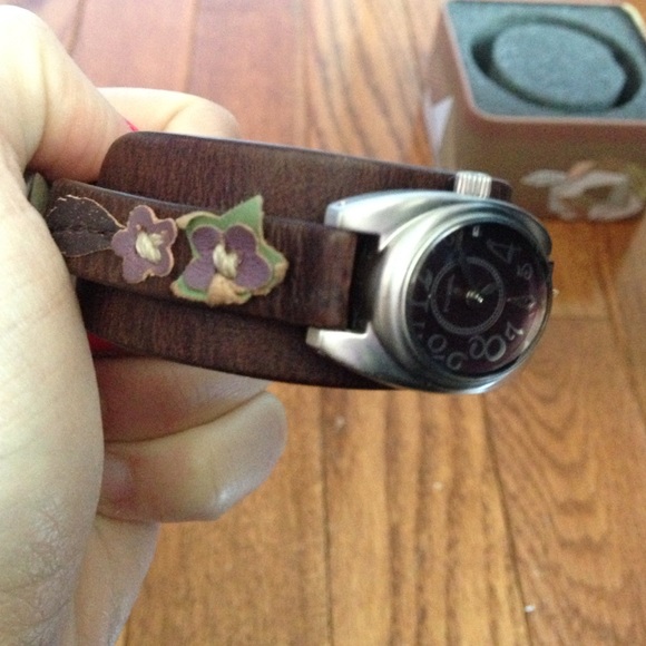 A brown leathered Fossil watch. main image 4