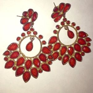 Amrita Singh Red Chandelier Earrings