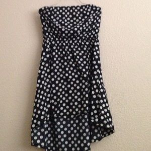 Black and white polka dotted dress