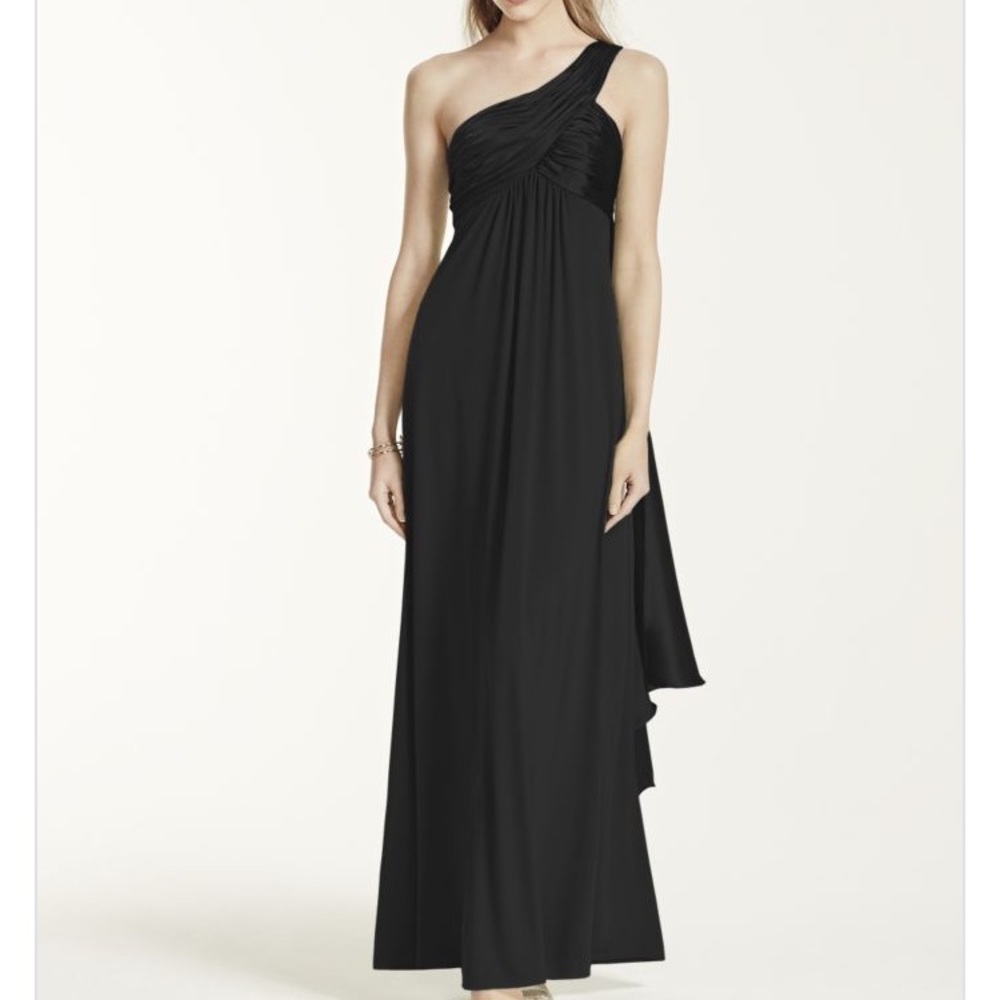 NEW 🖤 David's Bridal One Shoulder Jersey Dress - Picture 1 of 7