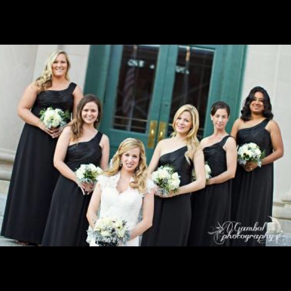 NEW 🖤 David's Bridal One Shoulder Jersey Dress - Picture 2 of 7