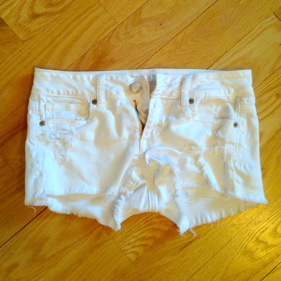 White denim shorts