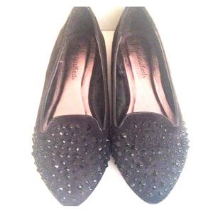 Black studded flats
