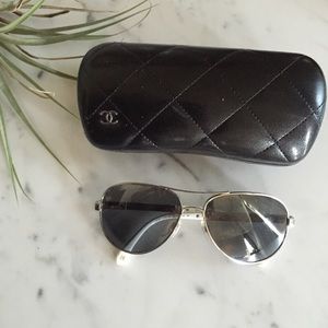 Chanel Mirrored Aviator Sunglasses