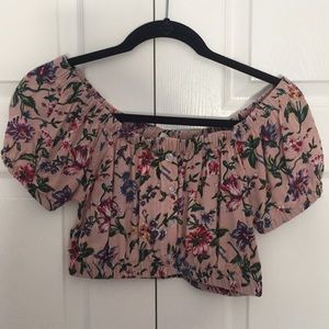Urban Outfitters Floral Crop
