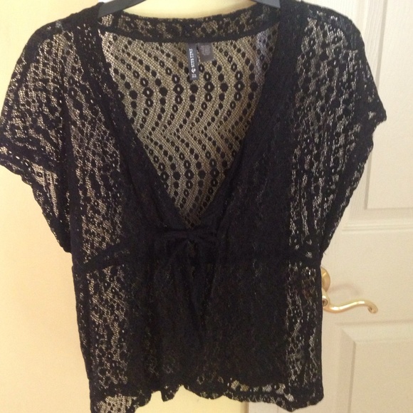 Full tilt black sheer cardigan