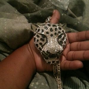 Silver white tiger medallion