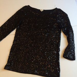 J.Crew 3/4 sleeve sequin top