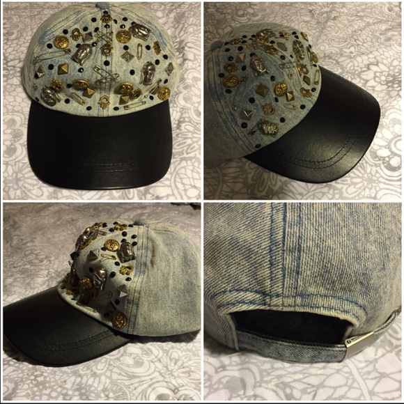Denim Embellished Baseball Cap