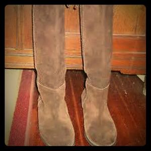 Brown suede True Religion boots