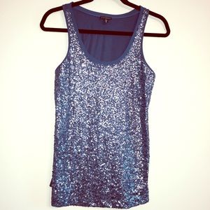 Express Blue Sequin Tank Top [WORN ONCE!]