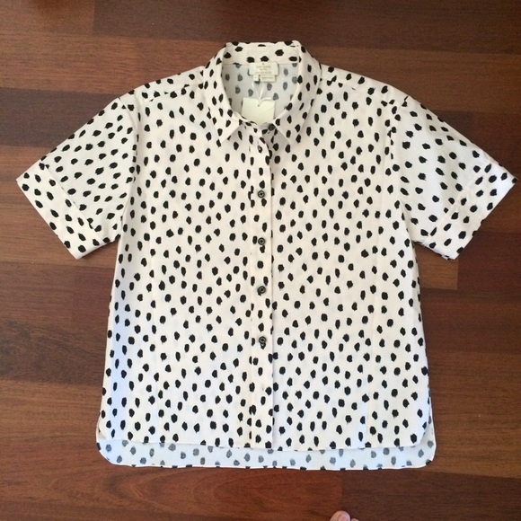 ❌SOLD❌Leopard Spotted Collared Shirt. Size 4