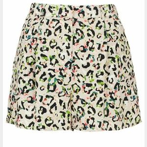 Top Shop Colorful Animal Print Frill High Rise Shorts Size 8