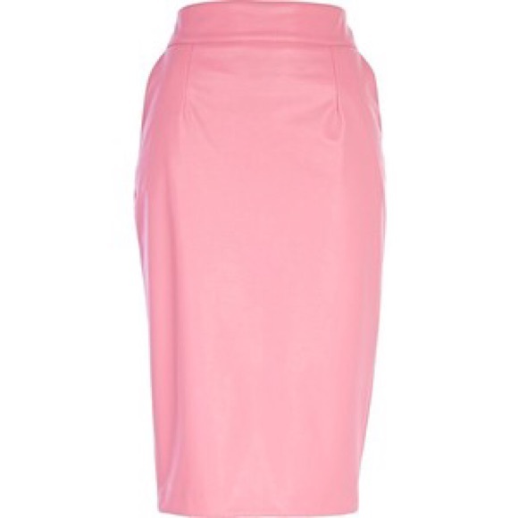 River island pink leather skirt brand new
