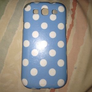 🌟Blue galaxy s3 case with white polka dots🌟