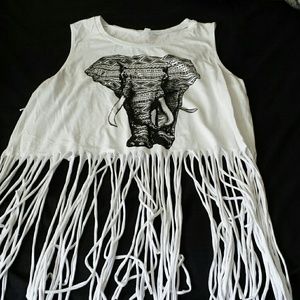 NWOT Elephant print crop top