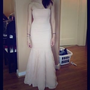 Blush rosette Prom/evening dress