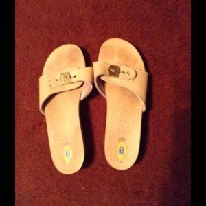Dr. Scholl's wood tan sandals