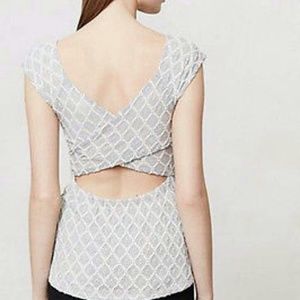 Anthropologie by deletta Diamond lace peplum top
