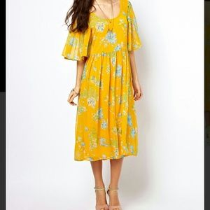 ASOS kimono sleeve floral midi dress