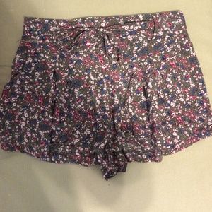 High waisted floral shorts