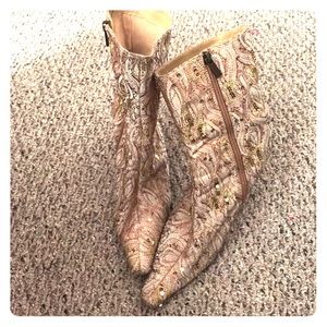Paisley Sequin Boots Size 9