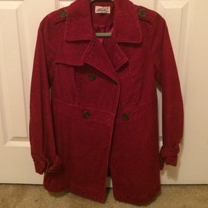 Forever 21 Corduroy Berry Colored Coat