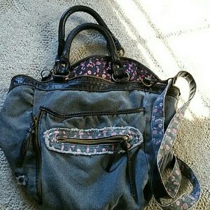 American rag floral and gray denim bag!