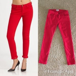 Current/Elliott The Rolled Skinny jeans in RED