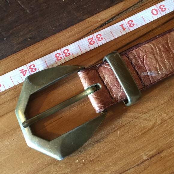 Supple vintage brown leather belt
