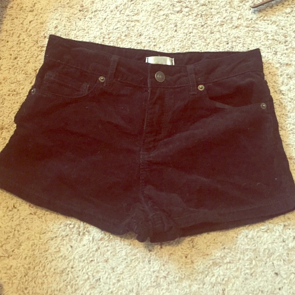 Black corduroy shorts
