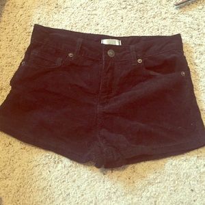 Black corduroy shorts