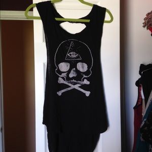 Skull Open Back Tank comes with free Bandeau top