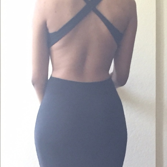 BLACK MESH CUTOUT CLUB DRESS - Picture 2 of 4