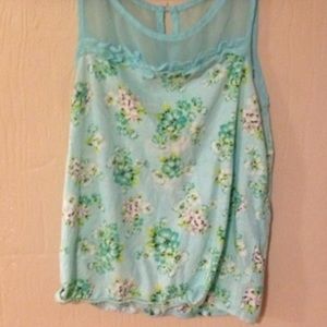 Teal floral top