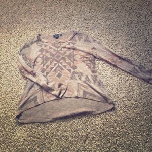 Long sleeve tribal knit sweater