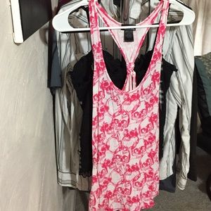 Neon pink skulls tank