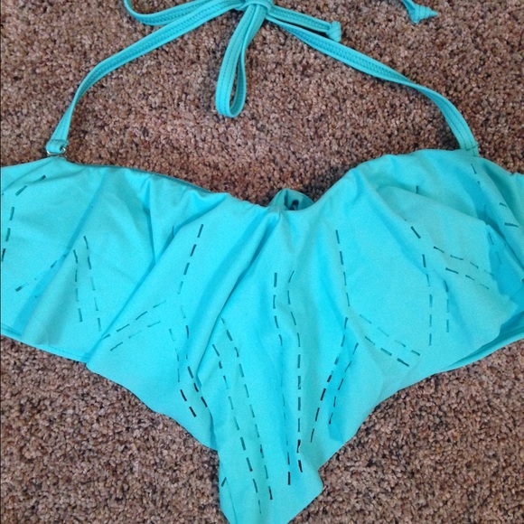 Turquoise ruffle bikini - Picture 2 of 4