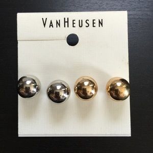 Van Heusen silver and gold ball stud earrings
