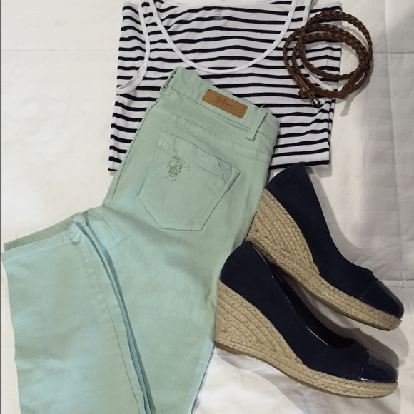 🔴*SALE*🔴 Zara Slim Fit Distressed Mint 6/28 - Picture 1 of 4