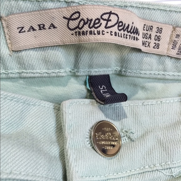 🔴*SALE*🔴 Zara Slim Fit Distressed Mint 6/28 - Picture 3 of 4